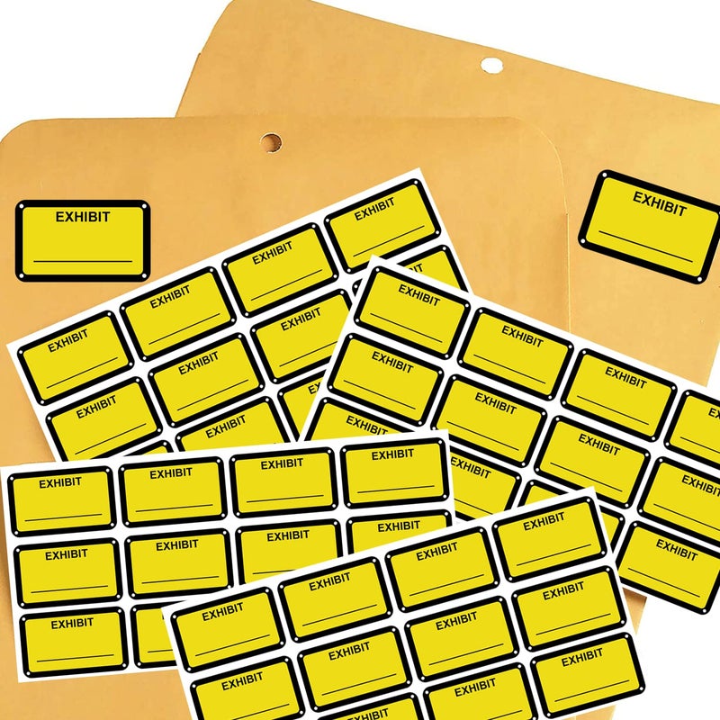Well Tile 300 Pcs Legal Exhibit Stickers 1.65 x 1 Inches Fluorescent Yellow Color-Coded Exhibit Labels Name Tag Stickers Blank File Folder Labels for Offices Courts Legal Documents Report Dividers - Image 5